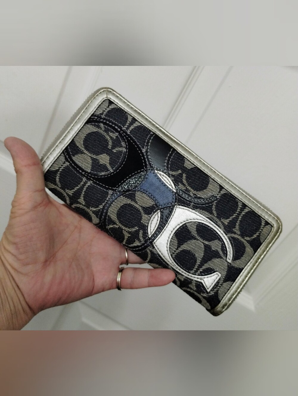 Coach Denim Patchwork Carly & Coach Denim Wallet Y2K - Picture 11 of 14